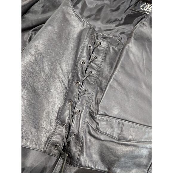 VICTORY MOTORCYCLES/FRONTIER! LUXE LACED SIDE  BLACK GENUINE LEATHER VEST! SZ 50 - Picture 7 of 9